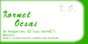 kornel ocsai business card